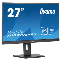 Монитор IIYAMA XUB2792HSN-B5 27", IPS LED Panel, 3-side borderless, Anti Glare, 16:9, 1920 x1080, 250cd/m2, 1000:1, 80M:1, 4ms, HDMI, DisplayPort, USB-C, 2x USB, DP Out, LAN, HDCP, Blue light reducer, Flicker free, Speakers, HAS, Swivel, Pivot, Tilt, VESA 100, Black