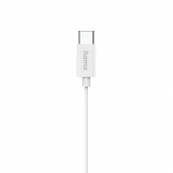 HAMA Слушалки "Classy" USB-C, накрайници, микрофон, защита от прегъване на кабел, бял