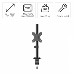 HAMA Стойка за монитор за бюро (13" - 35"), регулируема, до 15кг