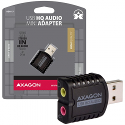 AXAGON ADA-17 USB2.0 - Stereo HQ Audio Mini Adapter 24bit 96kHz                          