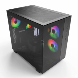 Montech кутия KING 65 Pro, Dual Chamber Mid-tower Case, 3 ARGB Fans, Black