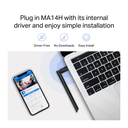 Безжичен USB адаптер с високо усилване Wi-Fi 6 Mercusys MA14H AX300