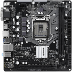 ASROCK Main Board Desktop H410M-HDV (S1200, 2xDDR4,1xPCIe x16,1xPCI Ex1, 4 SATA3 ,GLAN,VGA,DVI,HDMI,USB 3.1 ) mATX retail