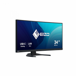 Монитор EIZO EV3451X-BK, 34.1 inch, Curved IPS panel, 21:9, 3440x1440, sRGB, 350 cd/m2, 1000:1, 5ms, 100Hz, KVM switch, PbP, USB-C, DP, 2x HDMI, 3x USB, LAN, Audio out, Speakers, Auto EcoView, HAS, Swivel, Tilt, VESA 100, Black