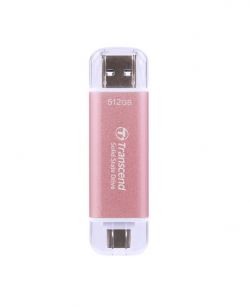 Transcend 512GB, USB External SSD, ESD310P, USB 10Gbps, Type C/ A, Pink