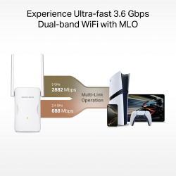 Удължител на обхват Wi-Fi 7 Mercusys ME25BE BE3600
