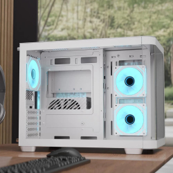 AeroCool кутия Case mATX - P300C-G-WT-v1 - 3 x 120 mm Infinity Mirror A-RGB