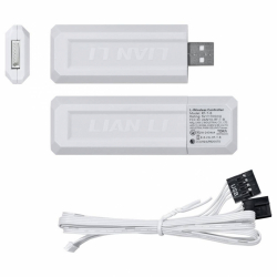 Вентилатори 3бр Lian Li UNI FAN SL-INF Wireless ARGB PWM Reverse - 120 mm Бели + Контролер