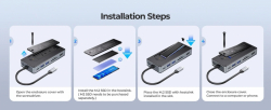 Orico докинг станция Portable Docking station M.2 SATA/NVMe - HDMI, USB3.2-A x 2, USB-C (10Gbps) x 1,USB-C (PD100W), SD/TF - OM28P-G2-BK