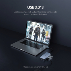 Orico докинг станция Docking Station Type-C Power Distribution 3.0 100W - LAN, HDMI, Type-C x 1, USB3.0 x 3 -  MC-U602P