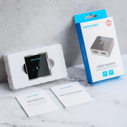 Vention Разклонител превключвател HDMI 2.0 Switcher/Splitter 2-Port Bi-Direction - Grey Aluminium - AFLH0
