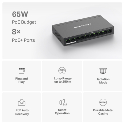 10-портов Gigabit Desktop/Rackmount комутатор Mercusys MS110P