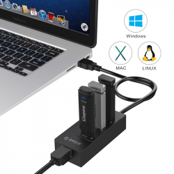 Orico хъб USB3.0 HUB 4 port + LAN - HR01-U3                          