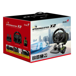 Genius волан с педали Racing Wheel with pedals SpeedMaster X2 - Gear shifter, Pedals, Dual-motor vibration