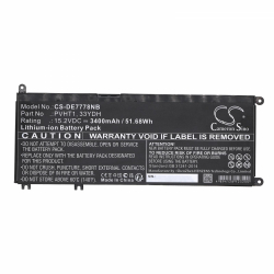 Батерия  за лаптоп DELL G3 15, G5 15 5587, INS 15PD-1863BL, Latitude 15 3590, 33YDH, W7NKD, LiIon 15.2V  3400mAh CAMERON SINO