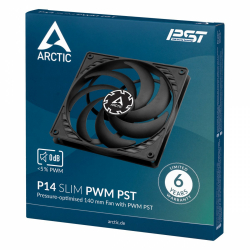 Arctic управляем вентилатор Fan 140x140x16mm - P14 SLIM PWM PST - 150-1800rpm