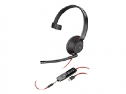 HP Poly Blackwire 5210 Monaural USB-C Headset +3.5mm Plug +USB-C/A Adapter