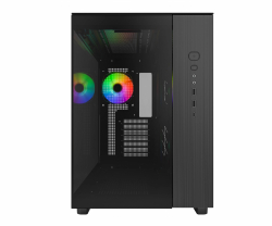 Montech кутия KING 65 Pro, Dual Chamber Mid-tower Case, 3 ARGB Fans, Black