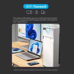 Vention безжичен адаптер WiFi USB adapter, Black - KDRB0