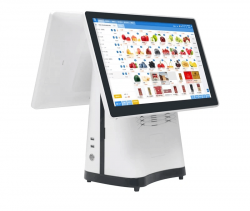 POS-UNI POS-L158 15.6-Inch Windows All-in-one Touch POS Terminal with Printer, Scanner and Customer Display