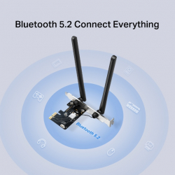 Безжичен Wi-Fi 6E Bluetooth 5.3 PCIe Адаптер Mercusys MA86XE AXE5400