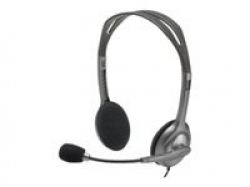 LOGITECH H110 Corded Stereo Headset - GRAY/SILVER - Dual Plug