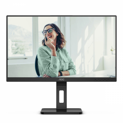 Монитор AOC 24P3CV, 23.8 inch WLED IPS Panel, 16:9, 1920x1080, 300 cd/m2, 1000:1, 50M:1, 75Hz, AntiGlare, 3H, 3-sided frameless, HDMI, DisplayPort, 4x USB 3.2, USB-C Docking, 65W PD, LAN, Speakers, Tilt, Swivel, Pivot, HAS, Flicker-free, Low blue light, VESA 100, Black