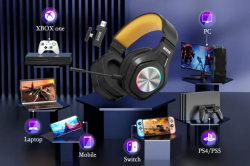 Marvo безжични геймърски слушалки Gaming Headphones Pulz 80W - Bluetooth, 2.4G - MARVO-HG9084W