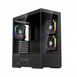 1stPlayer Кутия Case ATX - Crystal Vision CV7 Black - 5 x 120 mm included