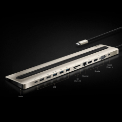 Докинг станция ATEN UH3237, USB-C, Power Pass-Through