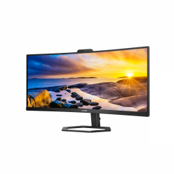 Монитор Philips 34E1C5600HE/00 34" VA Panel, 21:9, 3440x1440, 1ms, 100Hz, 300cd/m2, 3000:1, Anti Glare, 3H, PIP, PBP, HDMI, DisplayPort, USB-C, 4x USB-A, HAS, Tilt, Web Camera and Microphone, Speakers, VESA 100, Black