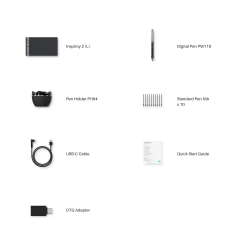 Графичен таблет HUION Inspiroy 2 L H1061P, 5080 LPI, Черен