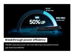 Samsung SSD 990 PRO 2TB Heatsink PCIe 4.0 NVMe 2.0 M.2 V-NAND 3-bit MLC, 256-bit Encryption, Read 7450 MB/s Write 6900 MB/s