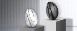 Genius вертикална безжична мишка Vertical Mouse wireless Ergo 8350S - Silent, AI, Bluetooth, 2.4G, Dark Grey