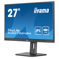 Монитор IIYAMA XUB2792HSN-B5 27", IPS LED Panel, 3-side borderless, Anti Glare, 16:9, 1920 x1080, 250cd/m2, 1000:1, 80M:1, 4ms, HDMI, DisplayPort, USB-C, 2x USB, DP Out, LAN, HDCP, Blue light reducer, Flicker free, Speakers, HAS, Swivel, Pivot, Tilt, VESA 100, Black