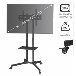 HAMA Мобилна стойка за TV Trolley , до / 75", 220874