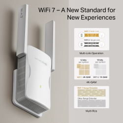 Удължител на обхват Wi-Fi 7 Mercusys ME25BE BE3600
