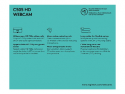 LOGITECH C505 HD Webcam - BLACK - USB