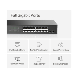 16-портов Gigabit Desktop/Rackmount комутатор Mercusys MS116GS