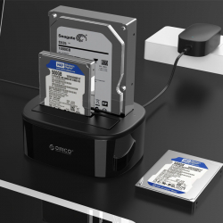 Orico докинг станция Storage - HDD/SSD Dock - 2 BAY Clone 2.5/3.5 USB3.0 - 6228US3-C                          