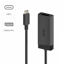 HAMA Видео адаптер, USB-C - DisplayPort / HDMI™, Ultra-HD 4K@@60hz