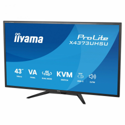 Монитор IIYAMA X4373UHSU-B2, 42.5 inch, VA panel, Dual Mode, 4K UHD / FHD, 450cd/m2, 4000:1, 3ms, 120 / 60 Hz, KVM switch, HDR10, Flicker free, Blue light reducer, 2x HDMI, DP, 2x USB-C, 2x USB-A, Audio out, Tilt, VESA, Black