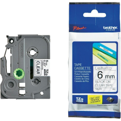 Brother TZe-111 Tape Black on Clear, Laminated, 6mm - Eco Brother TZe-111 Tape Black on Clear, Laminated, 6mm - Eco
