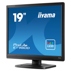 Монитор IIYAMA E1980D-B1, 19", TN panel, 1280x1024, 5:4, 250 cd/m2, 1000:1, 5ms, VGA, DVI, Tilt, VESA 100, Black