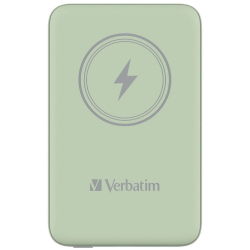 Verbatim MCP-10GN Power Pack 10000 mAh with UBS-C PD 20W / Magnetic Wireless Charging 15W Green
