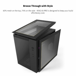 Montech кутия KING 65 Pro, Dual Chamber Mid-tower Case, 3 ARGB Fans, Black