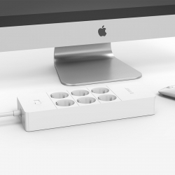 Orico протектор Surge Protector - 6 x Schuko, 5 x USB 2.4A Charging, 4000W, 1.5m - HPC-6A5U-V1-EU-WH