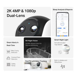 Интелигентна бебефон камера с двойна леща TP-Link Tapo C840