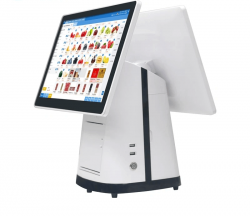 POS-UNI POS-L158 15.6-Inch Windows All-in-one Touch POS Terminal with Printer, Scanner and Customer Display