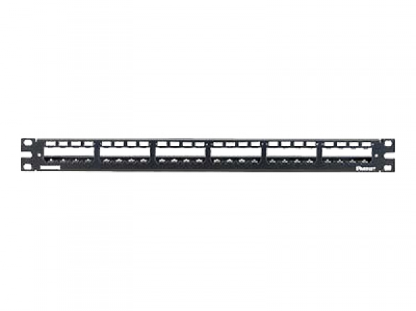 19 24-Port Metal Patch Panel Mini-Com with strain relief bar
